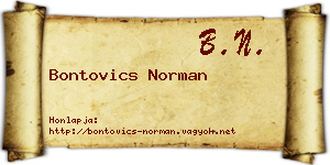 Bontovics Norman névjegykártya